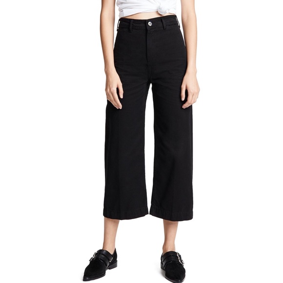 Free People Pants - Free People Patti Crop Wide Leg Black Jeans NWT